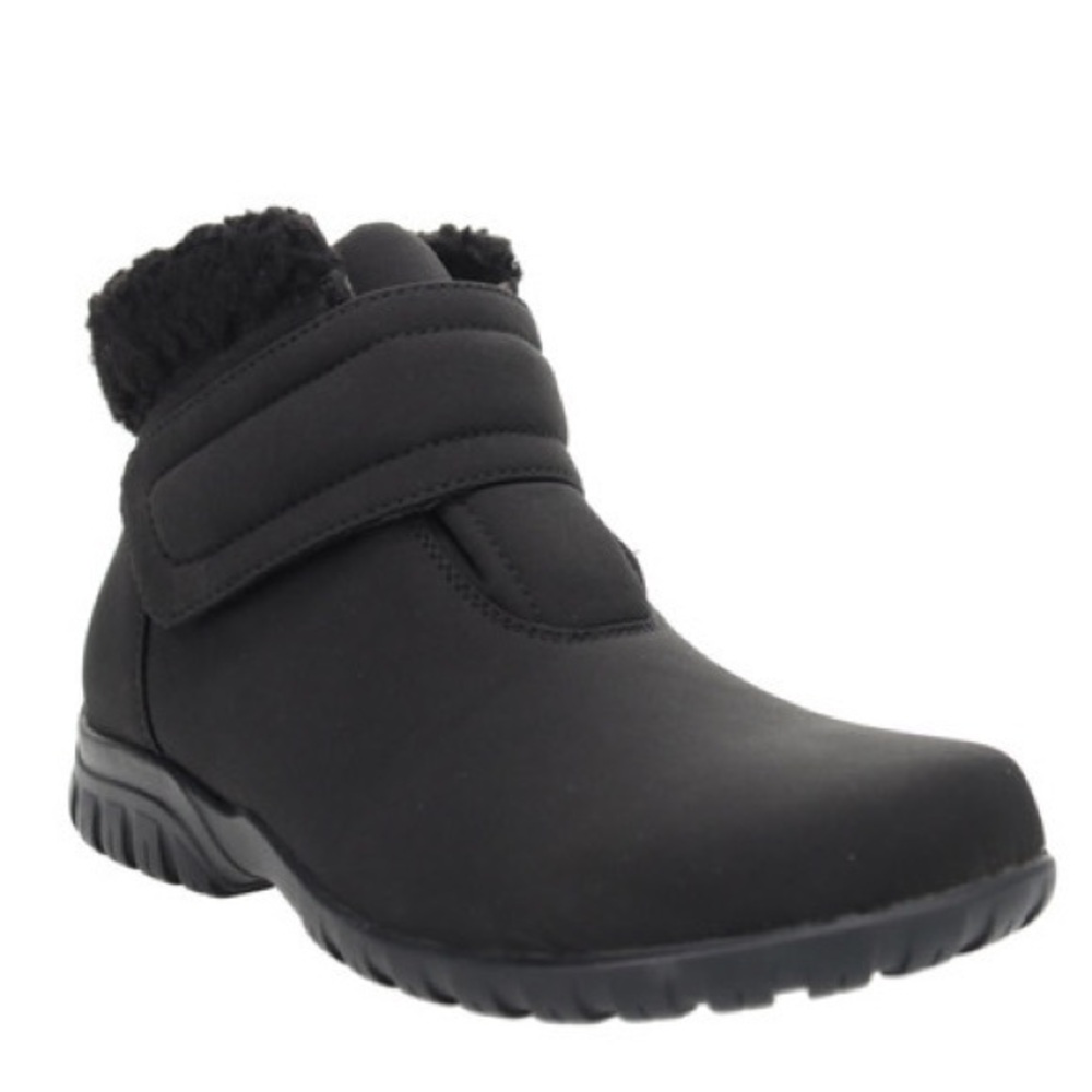 Propet Delaney Strap Black Leather Ankle Boots 9.5 W (D)